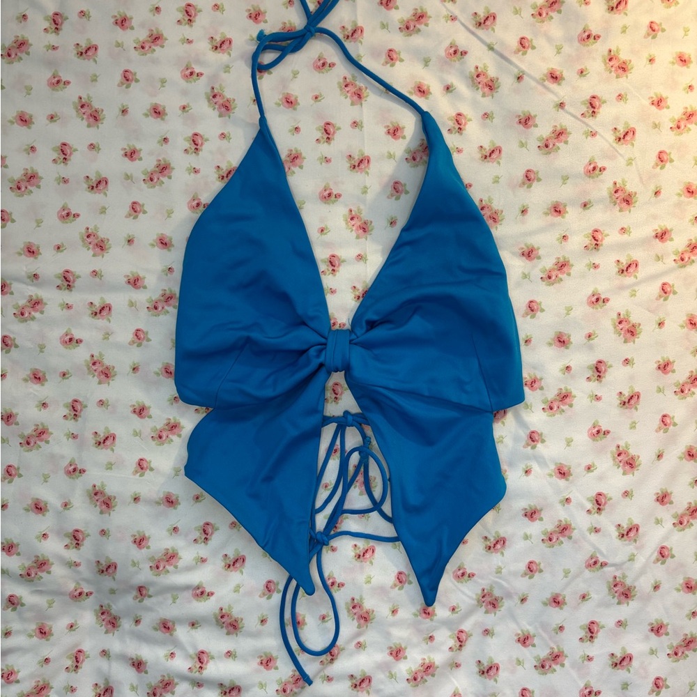 Bershka Vibrant Blue Butterfly Top